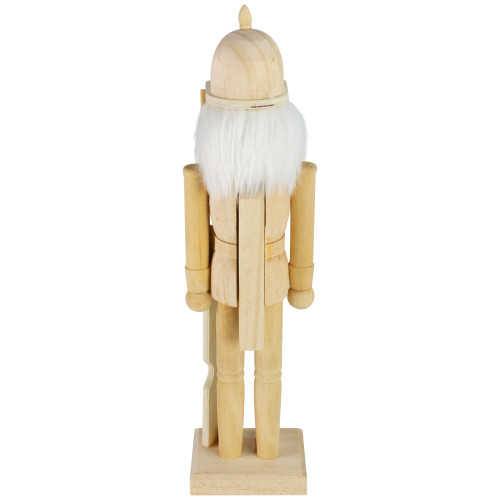 15" Unfinished Paintable Wooden Christmas Nutcracker with Rifle
