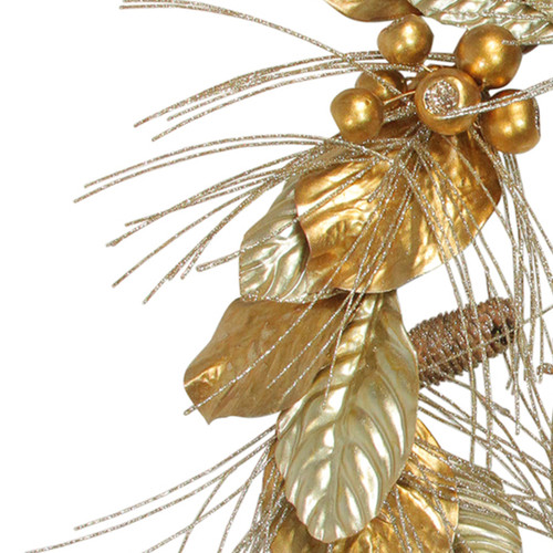 Golden Treasures Glittered Berries and Pine Cone Artificial Christmas Wreath - 24-Inch, Unlit