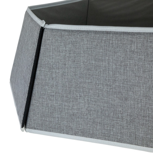 26" Gray Burlap with Reindeer Hexagonal Christmas Tree Collar