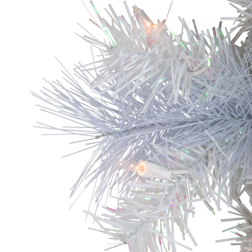 Pre-Lit Vermont White Pine Artificial Christmas Wreath, 24-Inch, Clear Lights