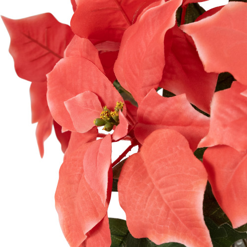 Artificial Christmas Poinsettia with Wrapped Base - 28" - Pink
