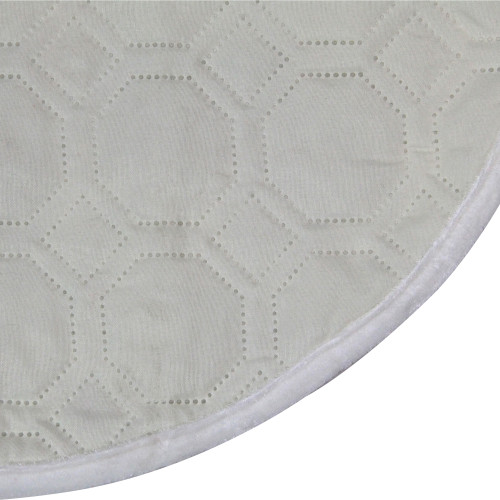 Hexagon Quilted Pattern Christmas Tree Skirt - 18" - Off-White