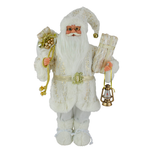 Standing Santa with Lantern and Presents Christmas Figure - 12"