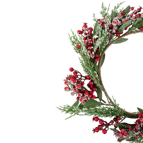 Real Touch?? Frosted Berries and Pine Artificial Christmas Wreath - 18" - Unlit