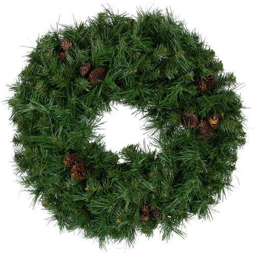 Dakota Red Pine Artificial Christmas Wreath with Pine Cones - 24" - Unlit