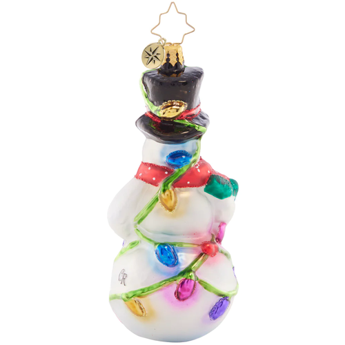 Christopher Radko Light The Night Snowman Glass Christmas Ornament 1021614