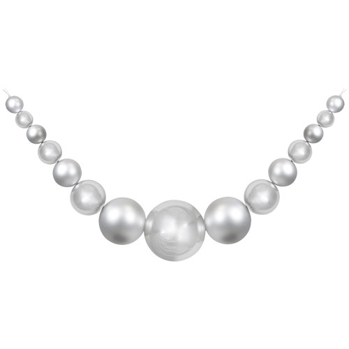 6' Silver Shiny and Matte Shatterproof Ball Christmas Swag