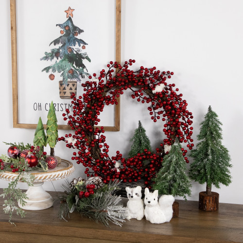 Real Touch?? Frosted Berry Artificial Christmas Wreath - 18" - Unlit