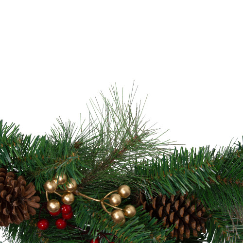 6' x 12" Bows and Berries Artificial Christmas Garland - Unlit