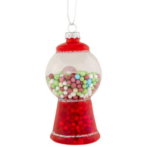 4" Retro Gumball Machine Glass Christmas Ornament