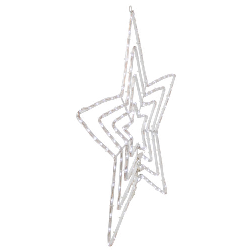24" LED Lighted Layered Stars 8 Function Christmas Window Silhouette