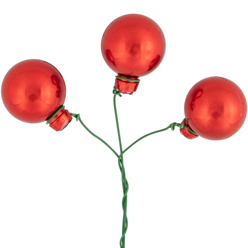 6.75" Shiny Red Shatterproof Ball Ornament Christmas Pick