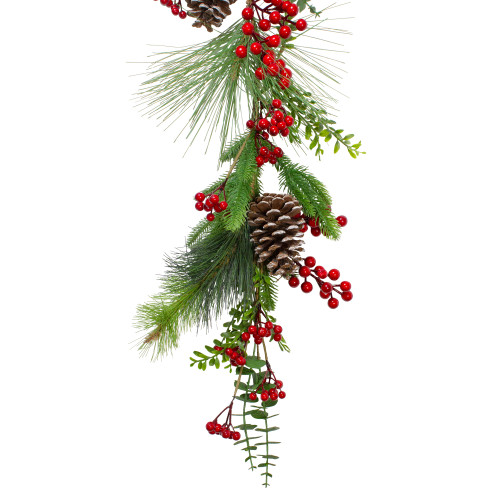 Berry Pine and Eucalyptus Artificial Christmas Garland - 5' x 10" - Unlit