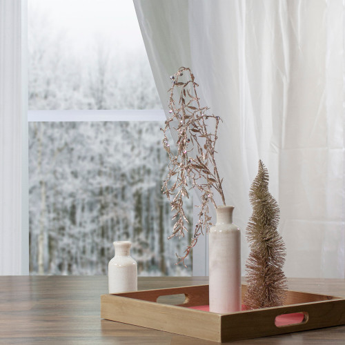 41" Silver and Gold Glittered Willow Branch Christmas Spray