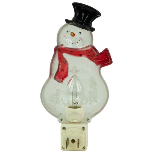 6.75" Snowman Wearing Red Scarf Christmas Night Light