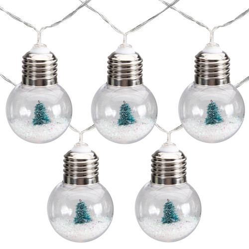 10-Count LED Christmas Trees in Bulbs, Warm White Lights, 4.25ft Clear Wire