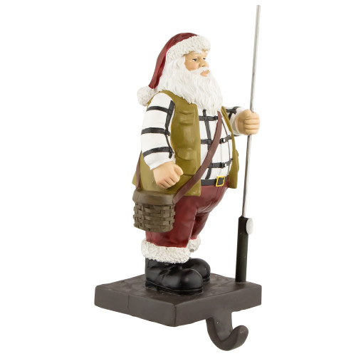 8.5" Rustic Fisherman Santa Christmas Stocking Holder