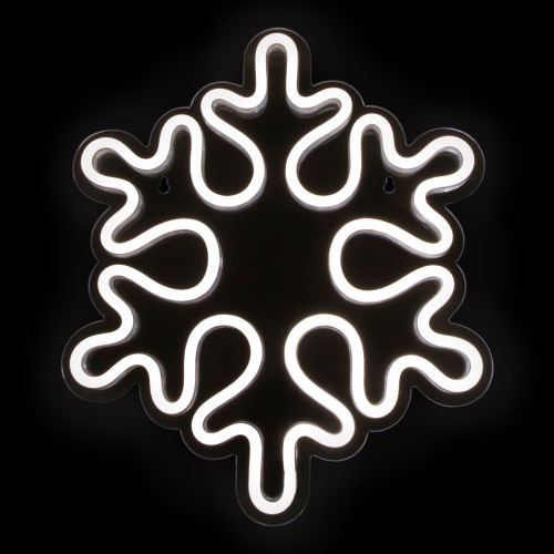 15" White LED Lighted Neon Style Snowflake Christmas Window Silhouette