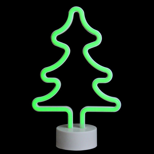LED Christmas Tree Neon Style Table Light - 11" - Green