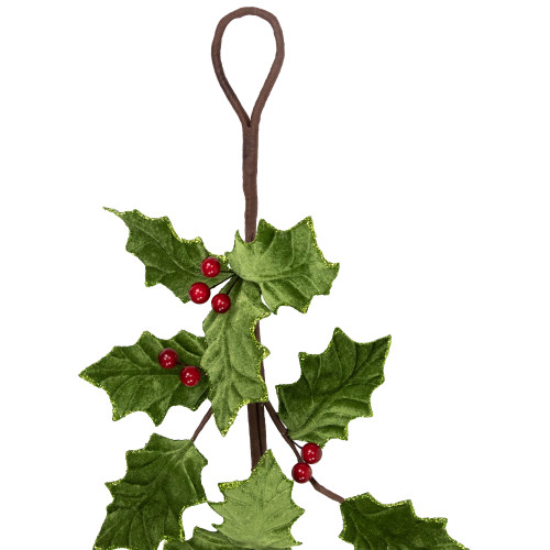 Glittered Holly with Berry Christmas Garland - 3.5' x 9" - Unlit