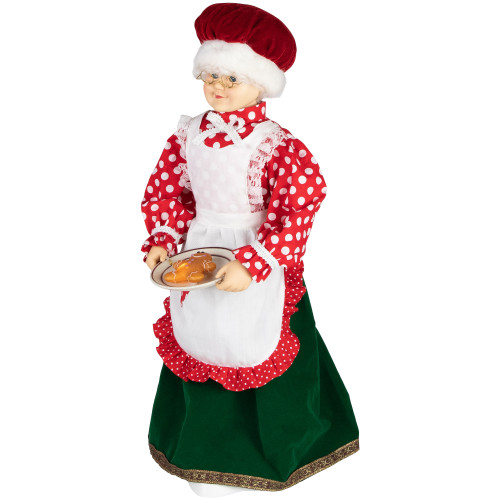 24" Animated and Musical Mrs. Claus with Gingerbread Cookie Christmas Figure