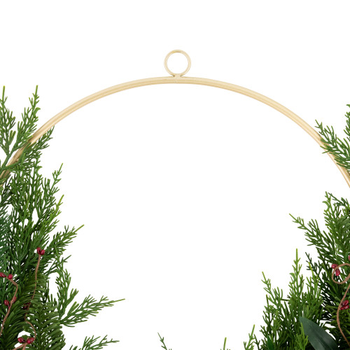 Real Touch?? Cypress and Pine with Berries Artificial Christmas Wreath  - 28" - Unlit