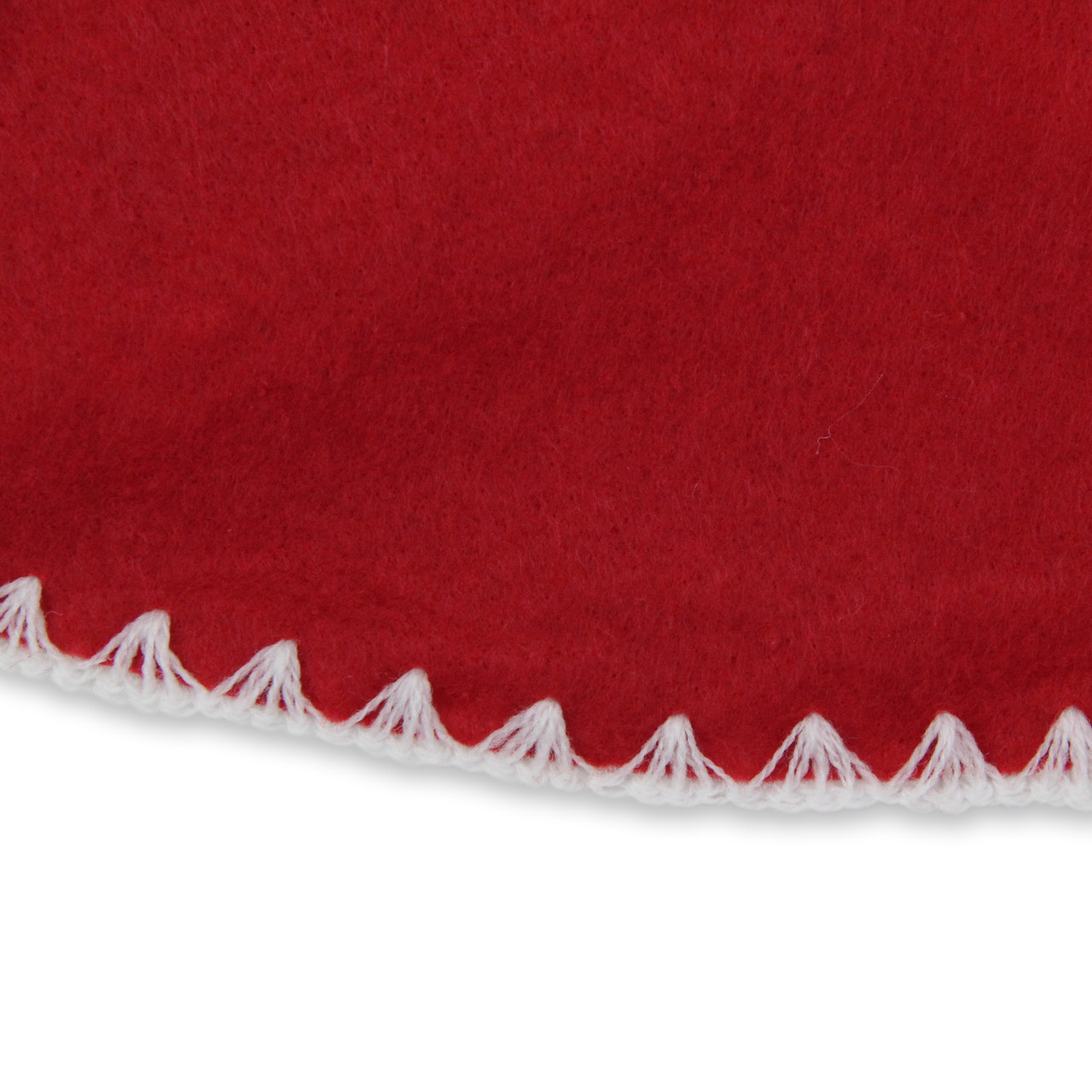Shell Stitching Christmas Tree Skirt - 26" - Red and White