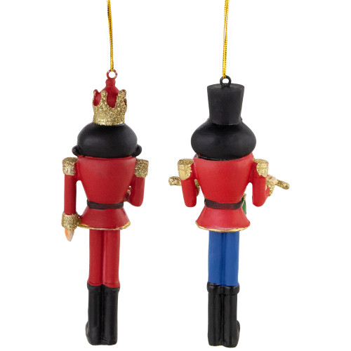 Set of 2 Nutcracker King and Soldier Christmas Ornaments 5.75"