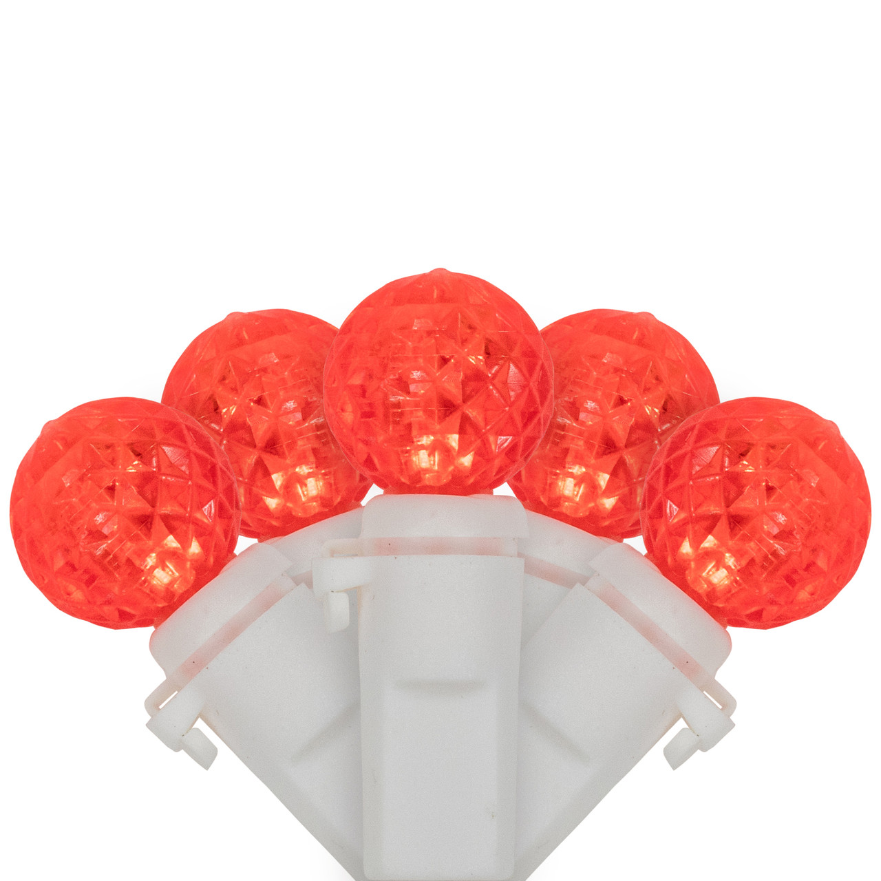LED G12 Berry Christmas Lights - Red - 16' White Wire -50 ct