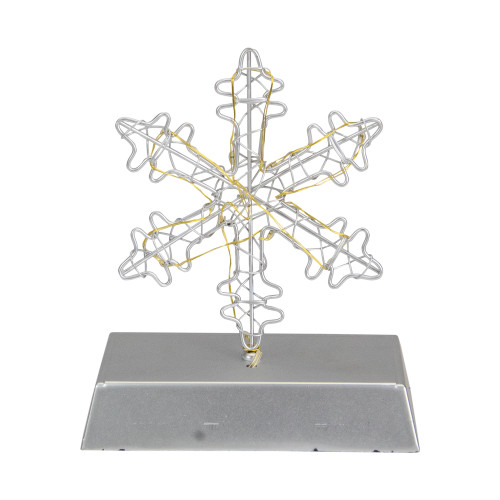 7.5" LED Lighted Silver Wired Snowflake Christmas Stocking Holder