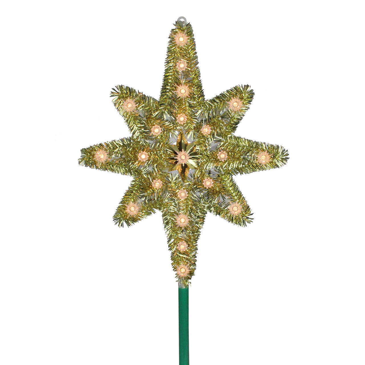 21" Gold Lighted Star of Bethlehem Christmas Tree Topper - Clear Lights