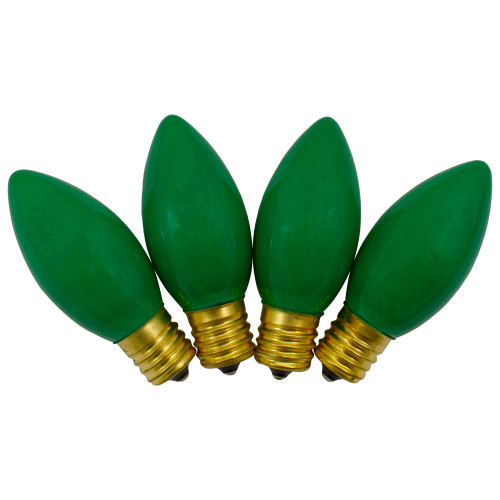 Pack of 4 Green C9 Opaque Christmas Replacement Bulbs
