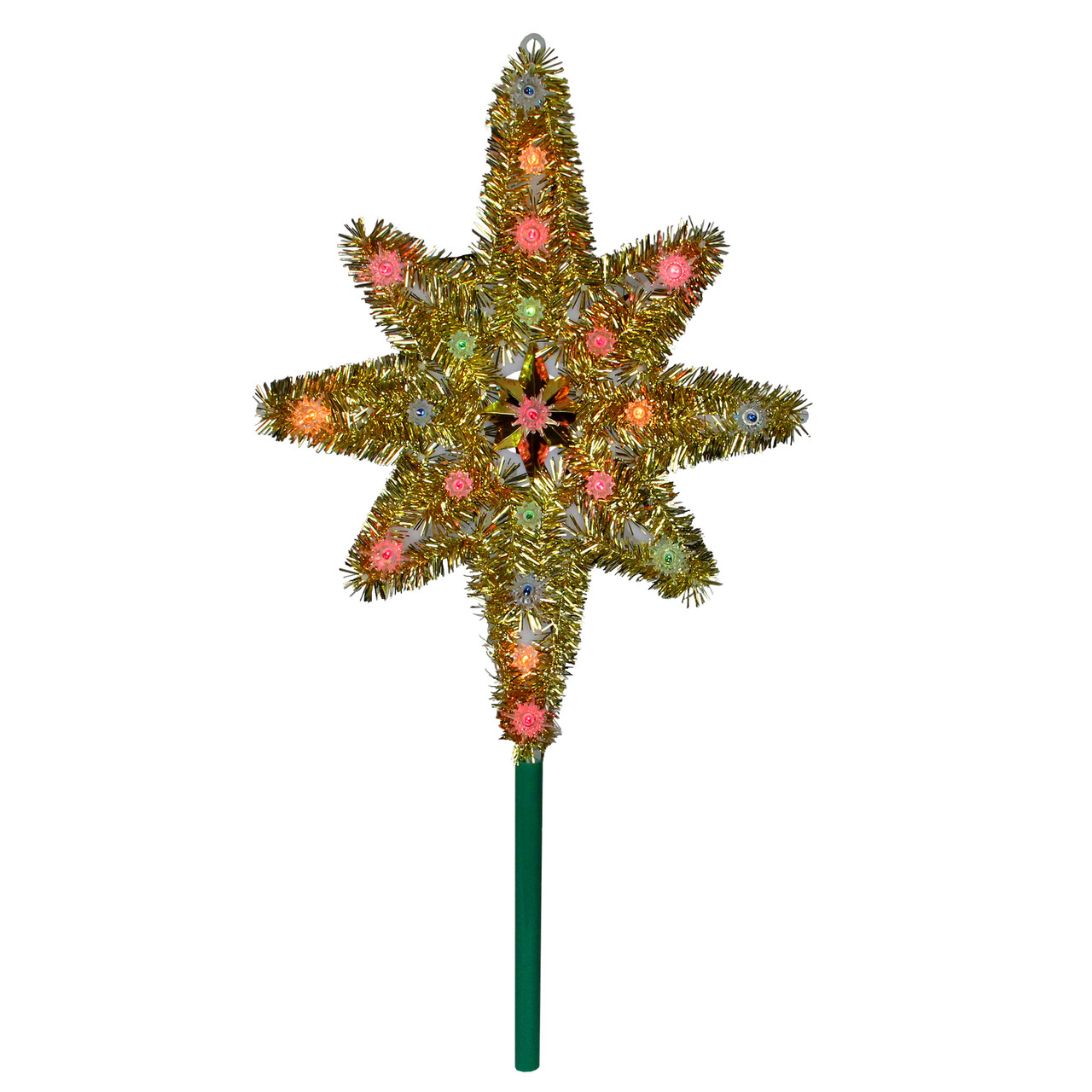 21" Lighted Gold Star of Bethlehem Christmas Tree Topper - Multi-Color Lights