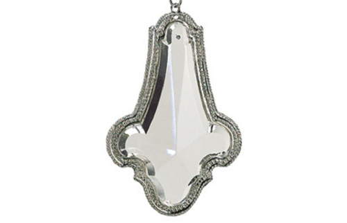 8" Silver and Clear Crystal Pendant Christmas Ornament