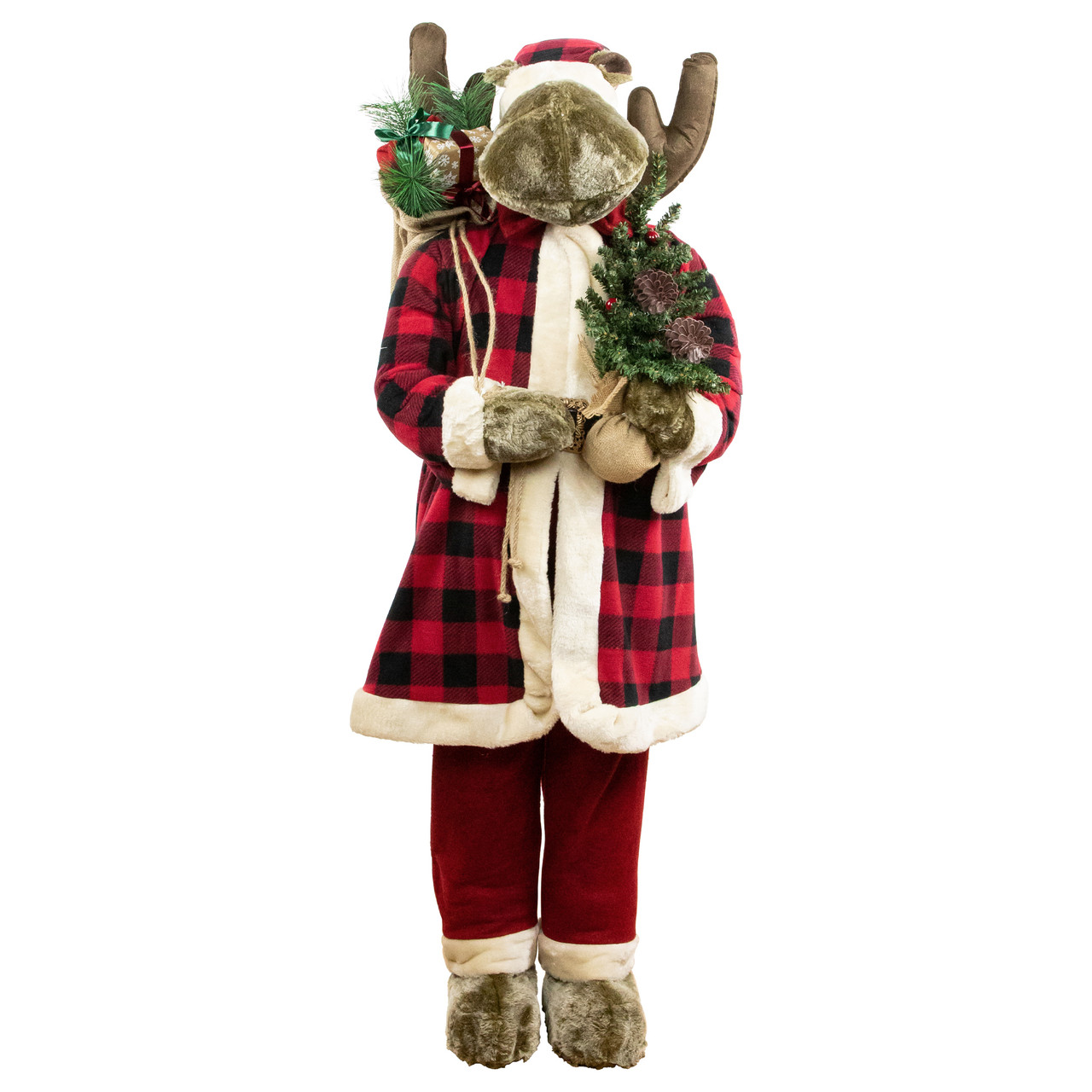 Moose Santa Claus Standing Christmas Figure - 48"