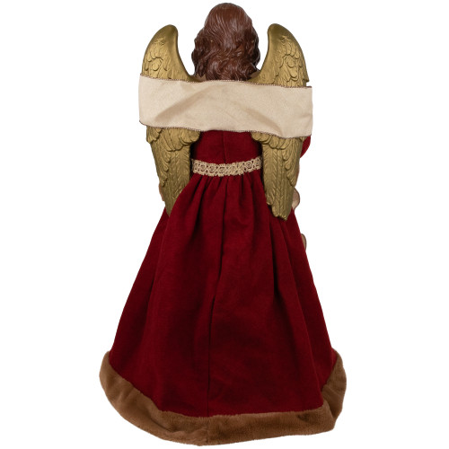 Angel with Wings Commercial Size Christmas Tree Topper - 3' - Brown and Red - Unlit