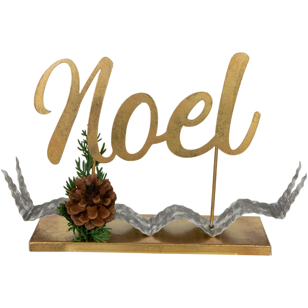 Pine Foliage and Pine Cone "NOEL" Christmas Decoration - 11"