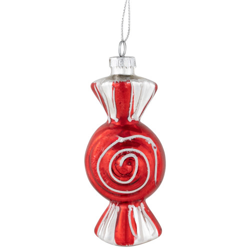 4" Peppermint Candy Glass Christmas Ornament
