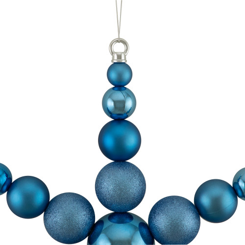 Shatterproof 3-Finish Snowflake Commercial Christmas Ornament - 18" - Blue
