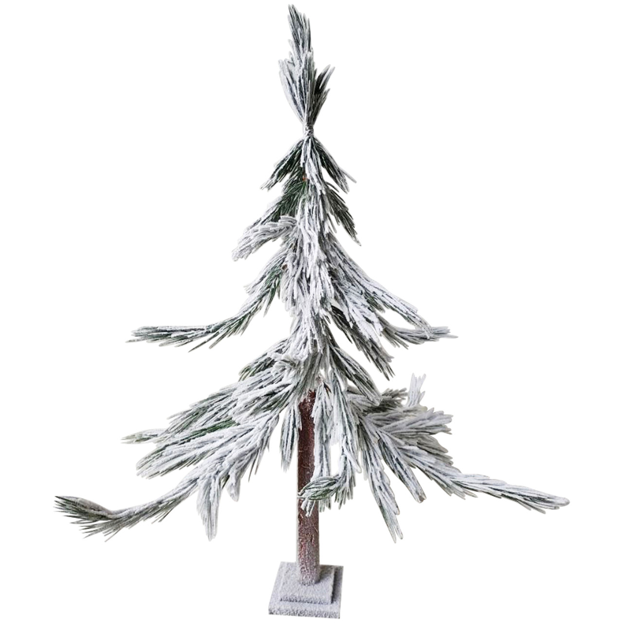 Heavily Flocked Pine Sprig Artificial Christmas Tree - 47"