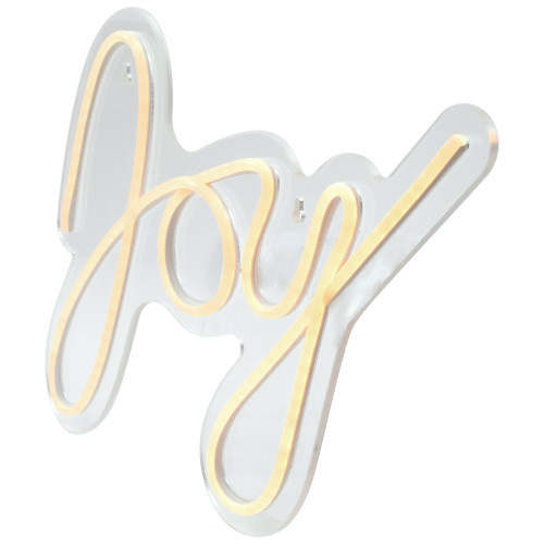 15" White LED Lighted "Joy" Neon Style Christmas Sign