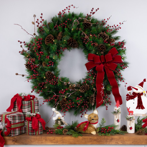 Pre-lit Royal Oregon Pine Artificial Christmas Wreath - 36" - Clear Lights