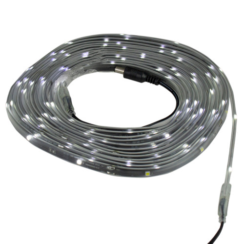 18' Pure White LED Outdoor Christmas Linear Tape Lighting - Black Finish
