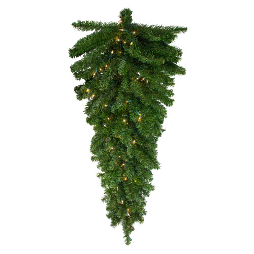 Pre-Lit Canadian Pine Artificial Christmas Teardrop Swag - 52" - Clear Lights