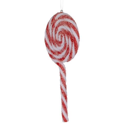 6ct Frosted Red and White Lollipop Christmas Ornaments 6"