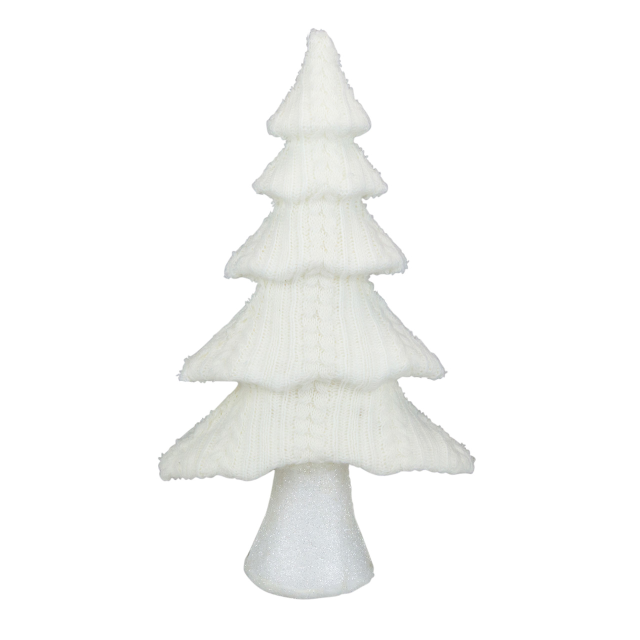 Cable Knit Christmas Tree Decoration - 16.75" - Cream