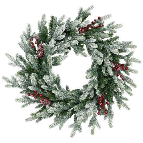 Real Touch?? Flocked Snowcap Grove Fir Artificial Christmas Wreath - 24" - Unlit
