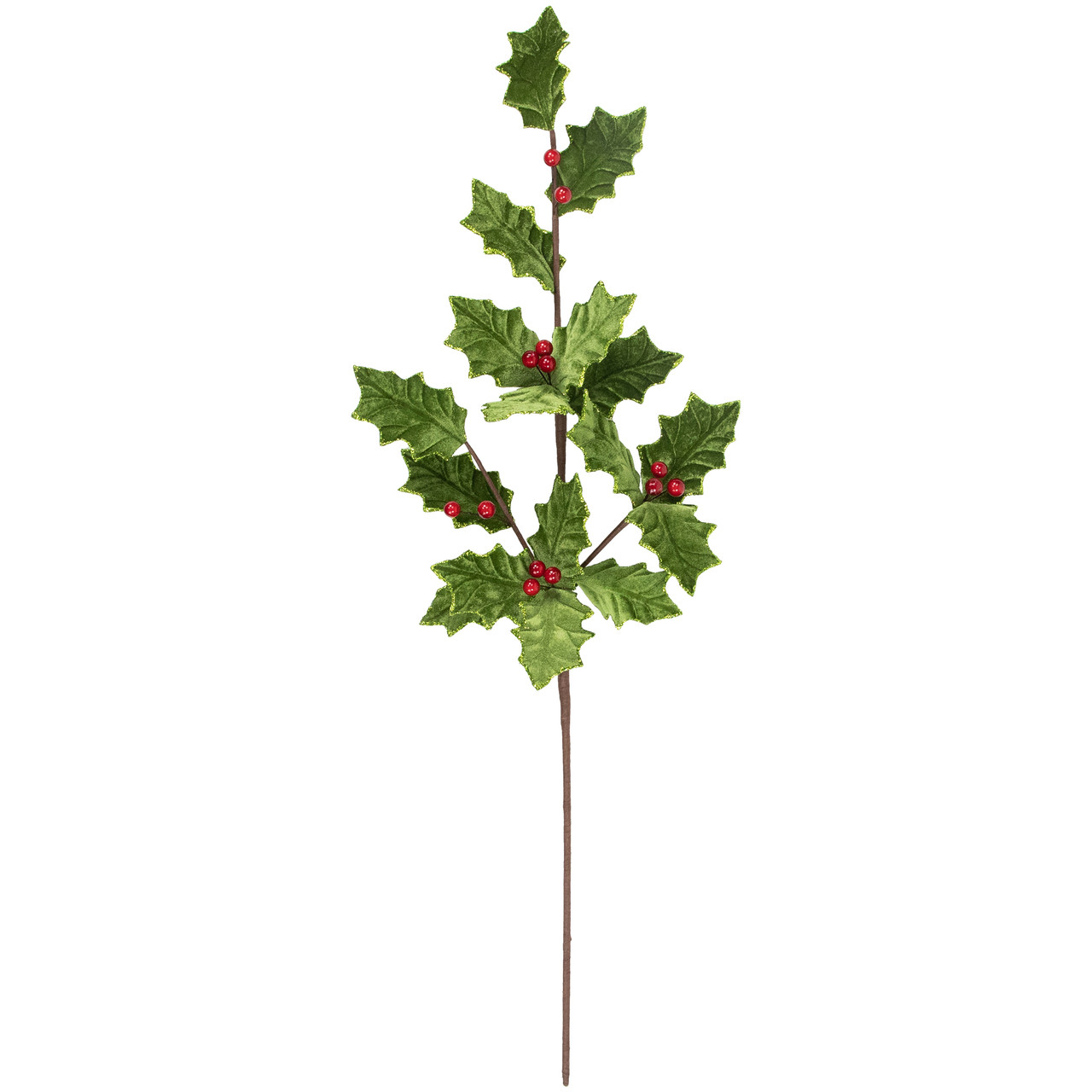 31" Glittered Holly with Berry Christmas Spray