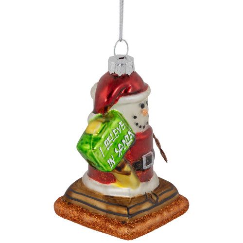 3.5" Santa Smore Glass Christmas Ornament
