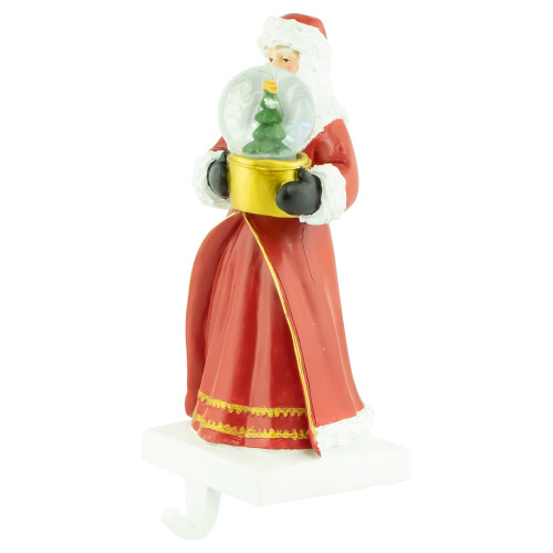 9" Old-World Santa with Snow Globe Christmas Stocking Holder